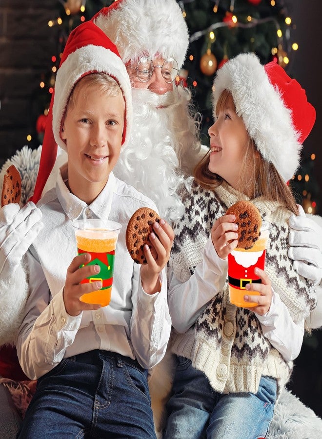 JarThenaAMCS مجموعة جارثينا إيه إم سي إس، 100 قطعة من الأكواب البلاستيكية للاستخدام مرة واحدة، مزينة برسومات سانتا، قزم، رجل الثلج، رجل خبز الزنجبيل، أكواب للمشروبات الباردة، مثالية لمستلزمات حفلات عيد الميلاد، سعة 12 أونصة - Image 5